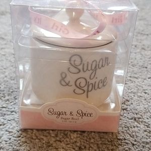 Nwt ! Its a girl sugar and spice sugar bowl